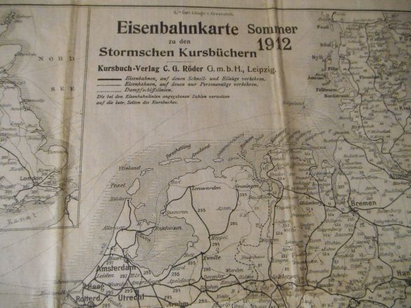 Eisenbahnkarte Sommer 1912 Stormschen Kursbüchern